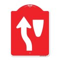 Amistad 18 x 24 in. Designer Series Sign - Traffic Sign Keep Left Symbol, Red & White AM2047622